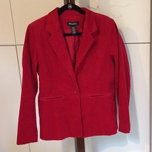Denim & Co. Red Corduroy Blazer